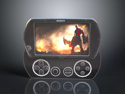 Sony Handheld Game Console With Game Display And Control Buttons 3d model