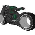 Futuristic Concept Motorcycle With Black Green Accents And Large Wheels Unique Design