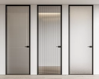Modern swing door glass door single door Changhong glass door frosted glass door bedroom door kitchen door 3d model