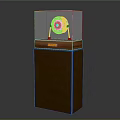 Tire Brake Disc And Pad Yellow Components In Wooden Showcase
