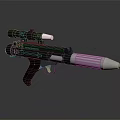 Modern Sci Fi Weapon With Scope Black Body And Silver Barrel 3d model