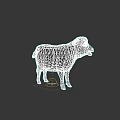 White Lamb 3D Render Model Isolated On Dark Background With Soft Fur 3d model