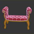 Elegant Red Velvet Single Sofa With Curved Arms And Wooden Legs Design
