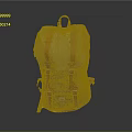 Gray Daily Use Backpack With Orange Straps And Metal Buckles Design