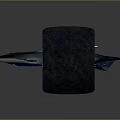 Futuristic Aircraft Design With Black Curved Wings And Blue Cockpit Lights