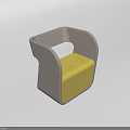 Stylish Modern Single Sofa With Gray Frame And Yellow Upholstered Cushion Design