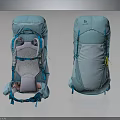 Mint Green White Two Tone Backpack With Ergonomic Padded Straps For Outdoor Hiking Travel