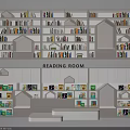 Modern Reading Room Bookshelf With Multi Layer Shelves And Decorative Storage Niches
