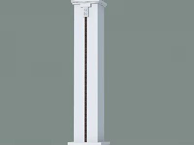 Classic White Roman Column Design With Simple Vertical Lines And Smooth Surface 3d model