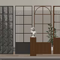 Various Stylish Room Partitions With Grid Arch And Wooden Frame Interior Decor
