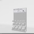 White Multi Tier Storage Shelving Unit With Hanging Hook Design For Retail 3d model