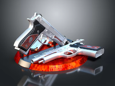 pistol semi-automatic pistol automatic pistol modern weapon hot weapon hot weapon gun military 3d model