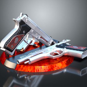 pistol semi-automatic pistol automatic pistol modern weapon hot weapon hot weapon gun military 3d model