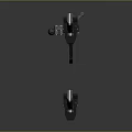Sci Fi Mechanical Swords With Red And Black Blades And Gun Components