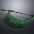 Vintage Bronze Scoop With Green Patina Surface And Traditional Design