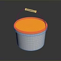 Durable White Household Bucket Featuring Yellow Lid And Black Handle For Storage Use