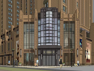 Jianou Commercial Street Ground Floor Commercial Neoclassical High-rise Residential Commercial 3d model