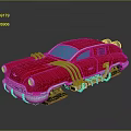 Shiny Red Vintage Car With Streamlined Body Chrome Accents And Classic Design