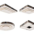 Modern Ceiling Lights With Square Round Shapes Metal Frame Elegant LED Design 3d model