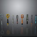Various Handheld Security Detectors With Different Colors And Modern Designs On