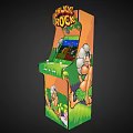 Chicken Rock Arcade Game Machine with Cartoon Characters Green Grass Background and Screen