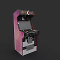 Colorful Pink And Black Arcade Machine With Classic Game Controls And Screen