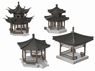 Chinese Landscape Pavilion Courtyard Pavilion 3d model