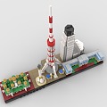 LEGO toy blocks city skyline complex Kiev 3d model