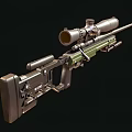 High Precision Sniper Rifle With Long Barrel And Telescopic Scope Green Finish