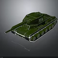 Military Tank Vehicle with Green Exterior Number 119 and Cannon Tracks