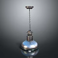 Modern Pendant Light Fixture Combination with Metal Chain and Dome Shade Design