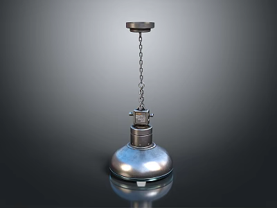 Modern Pendant Light Fixture Combination with Metal Chain and Dome Shade Design 3d model
