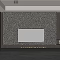 Modern TV Wall With Patterned Textured Background Central Flat Screen TV And Fireplace Design