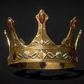 Gold Crown Jewelry With Colorful Gemstones And Intricate Decorative Design