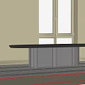 Modern Oval Black Dining Table With Silver Metal Legs And White Walls Wooden Floor