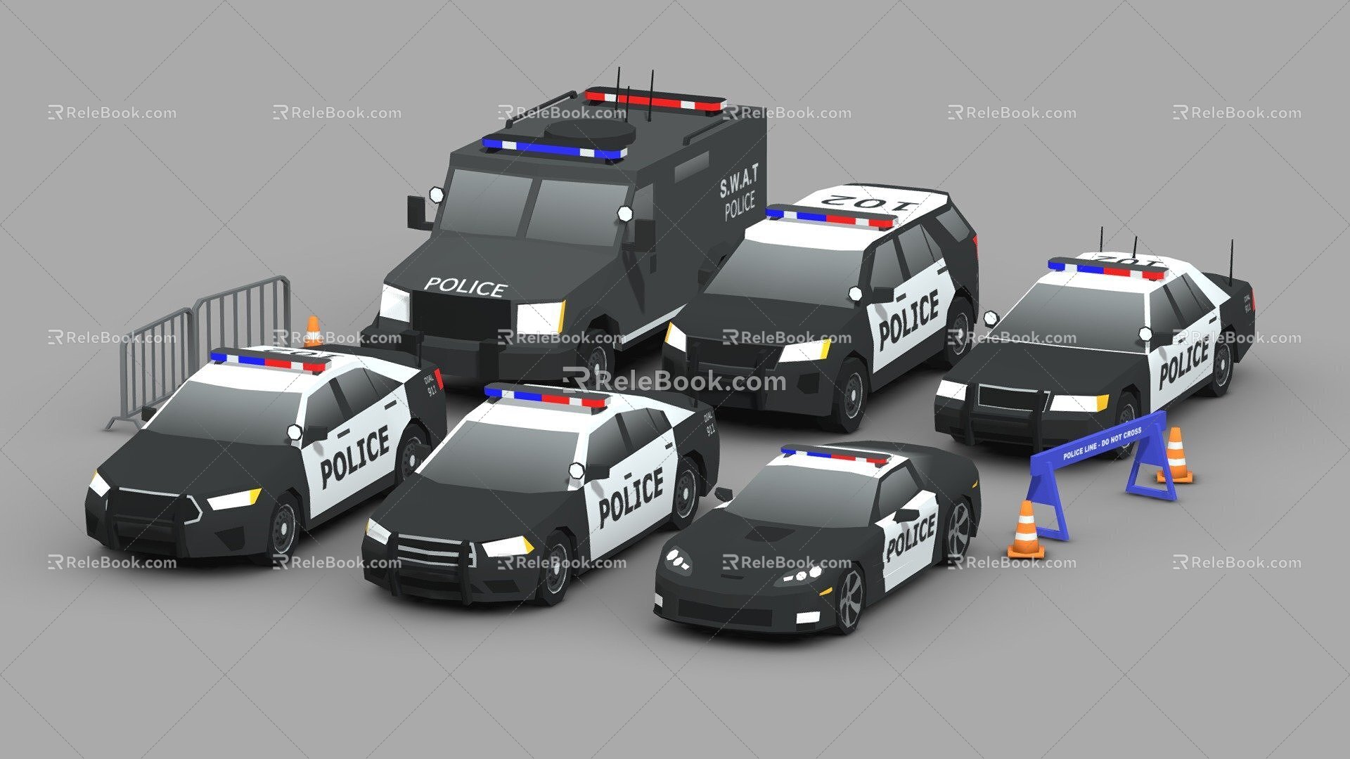 Police car suit 3d model