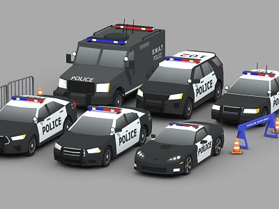 Police car suit 3d model