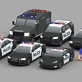 Police car suit 3d model