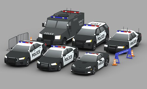 Police car suit 3d model