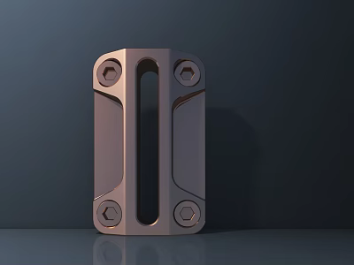 Modern Metal Door Handle with Screw Fasteners Shiny Finish on Dark Background 3d model