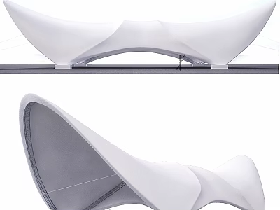 Modern White Swing Door With Sleek Curved Structure For Home Interior Design 3d model
