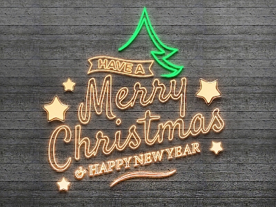 Neon net red light creative neon English typesetting English word combination luminous characters Christmas neon lights model