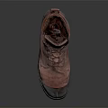 Brown High Top Lace Up Boots Featuring Distressed Leather And Rubber Sole Design