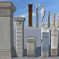 Various Types of Architectural Pillars with Classical Capitals Modern Designs and Stone Materials