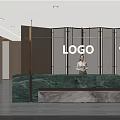 Modern Minimalist Real Estate Sales Office Facade With Large Glass Entrance And Bright Spacious Interior