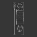 Black And Blue Stand Up Paddle Board With White Logos And Matching Paddle