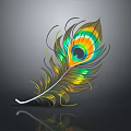 Colorful Peacock Feather Decorative Ornament Set With Vibrant Design For Home Decor