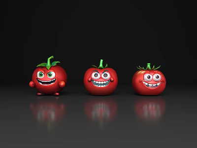 Tomato cartoon tomato head tomato grimace cartoon anthropomorphic tomato human fruit vegetable 3d model
