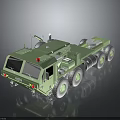 Green Military Heavy Duty Vehicle With Multi Wheel Drive And Flatbed Cargo Structure