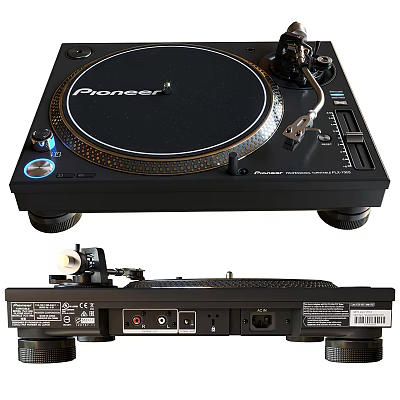 Pioneer Professional Black Turntable Audio Equipment With Control Panel And Tonearm 3d model